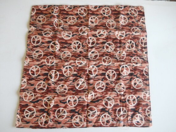 Peace Sign Camo Wrap Bandanna Scarf Head wrap - image 2