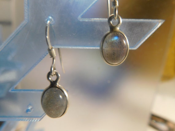 925 RARE Rainbow Moonstone Crafted Dangle Earring… - image 6