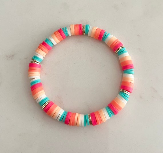 heishi clay bead bracelets