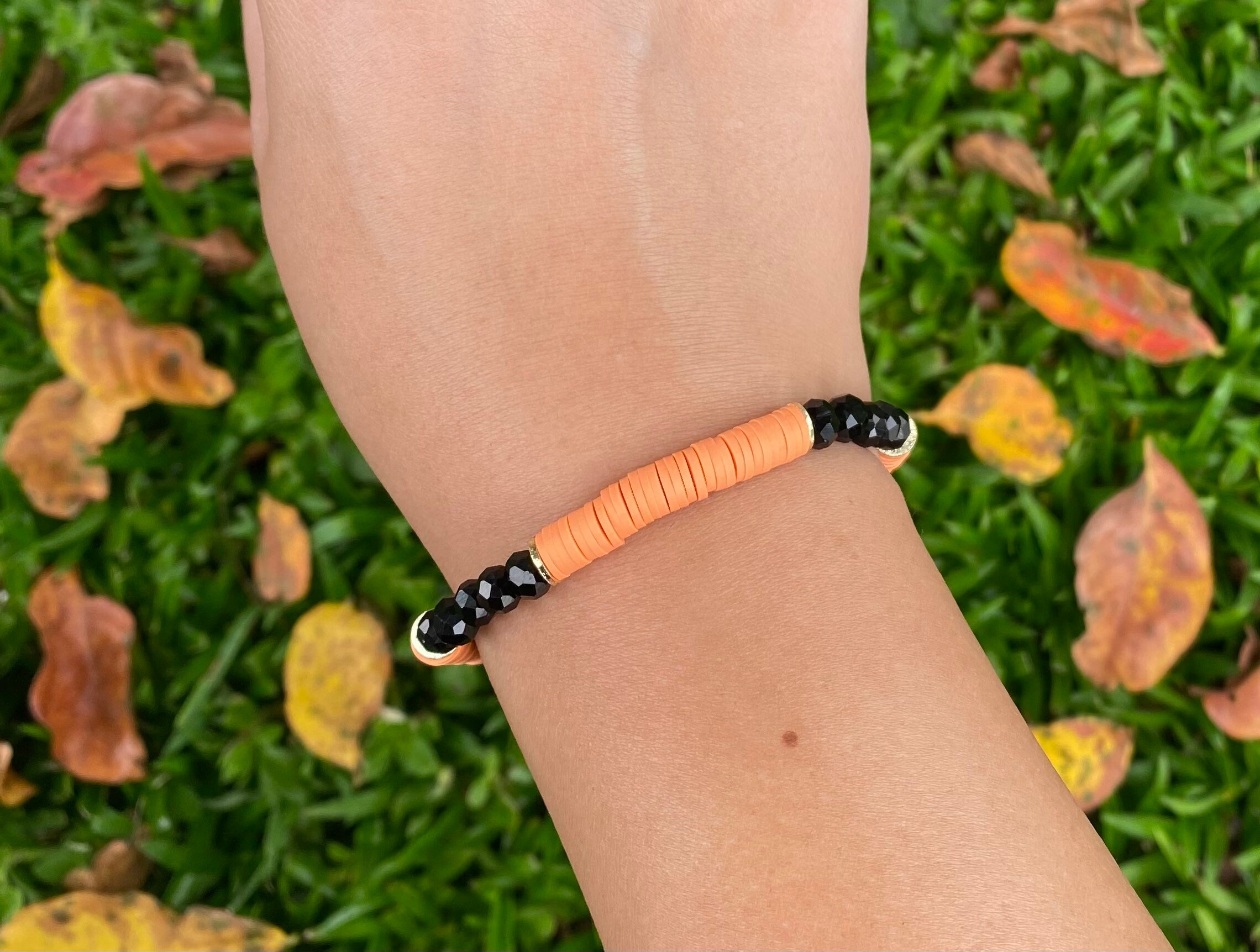 Halloween bracelet heishi bead bracelet polymer clay bead Etsy