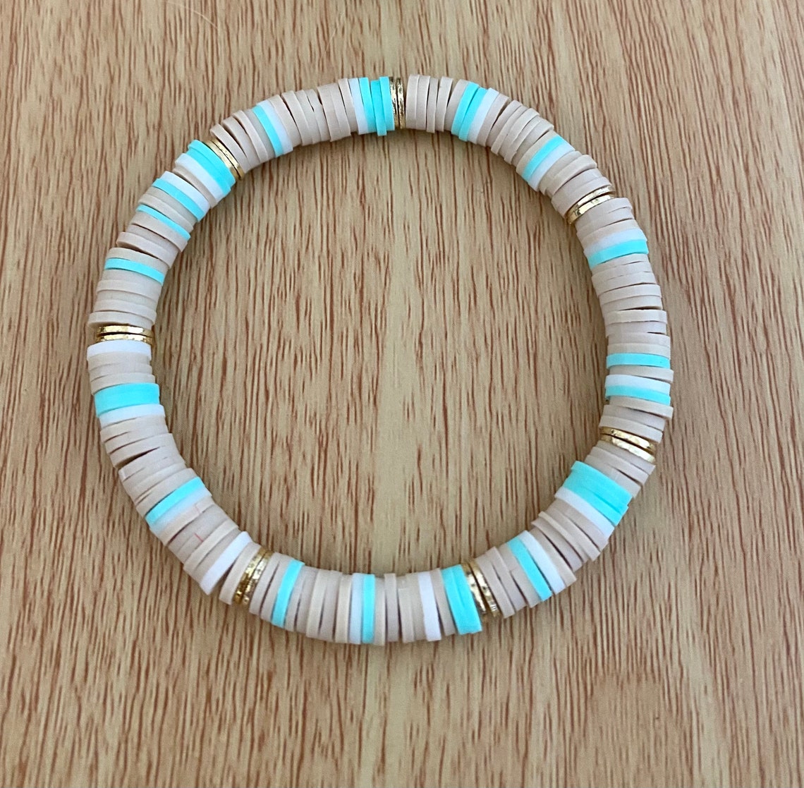 Heishi bracelet vinyl heishi bead bracelet polymer clay Etsy