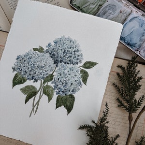 Original Hydrangea Watercolor Painting | 8x10” | Vintage Floral, Classic Design, Timeless Art, Hand Painted, Fine Art