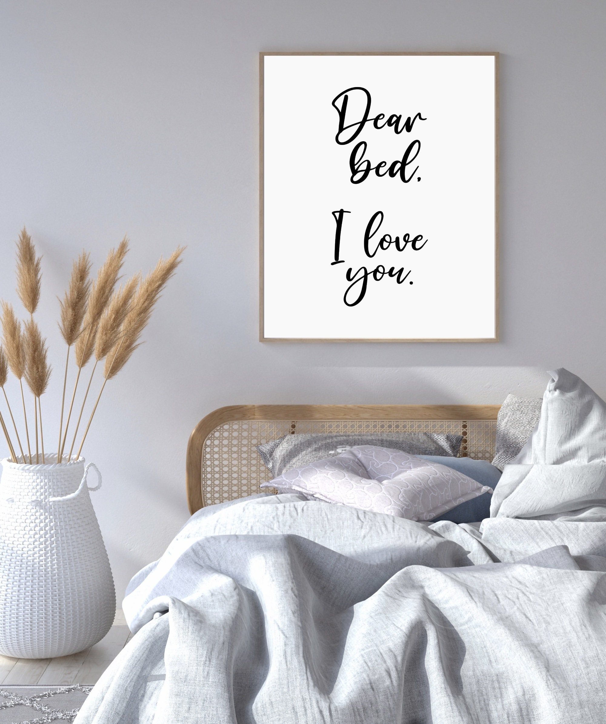 Dear Bed I Love You Printable Art Bedroom Decor Above Bed Etsy
