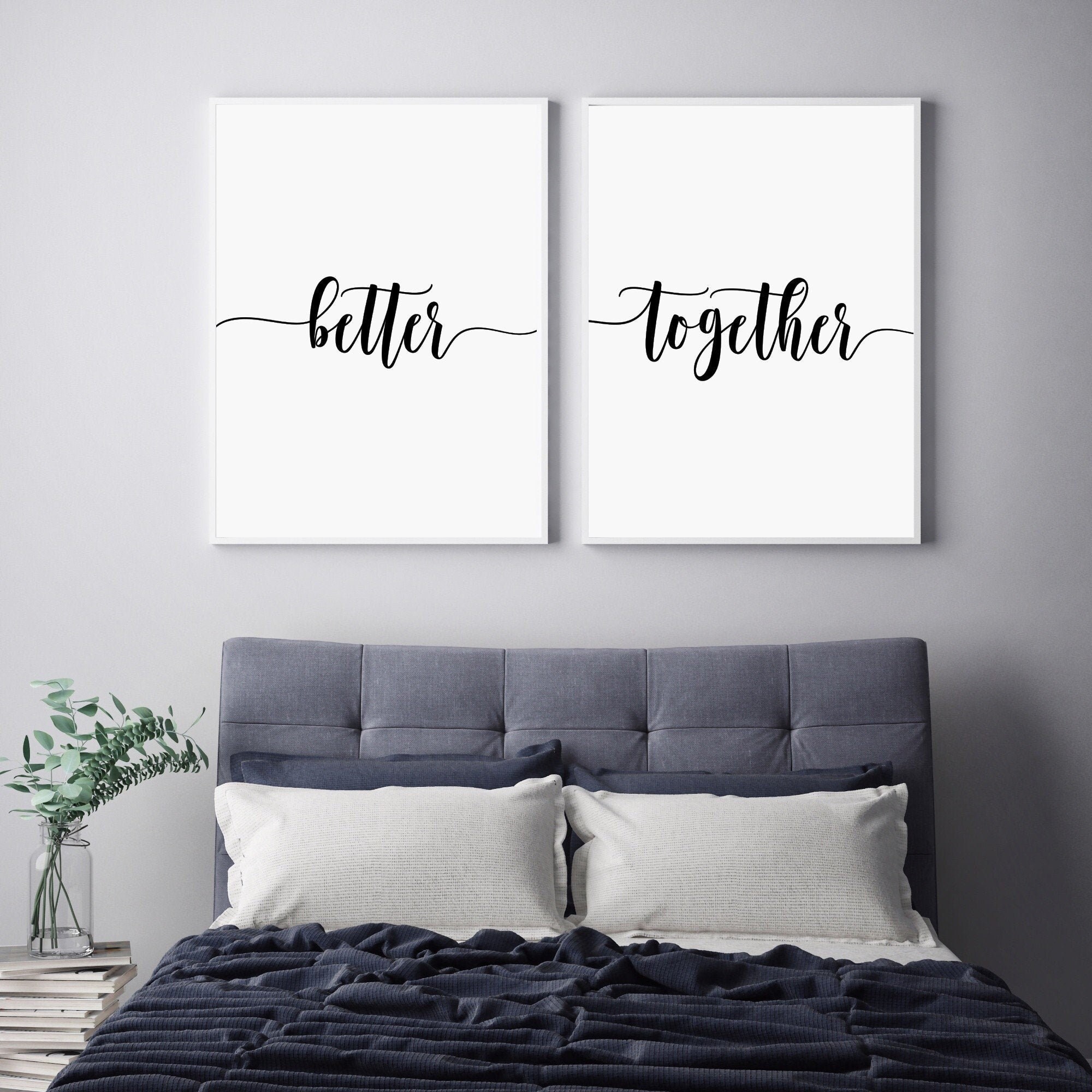 Better Together Printable Art Set of 2 Wall Art Couple Etsy UK