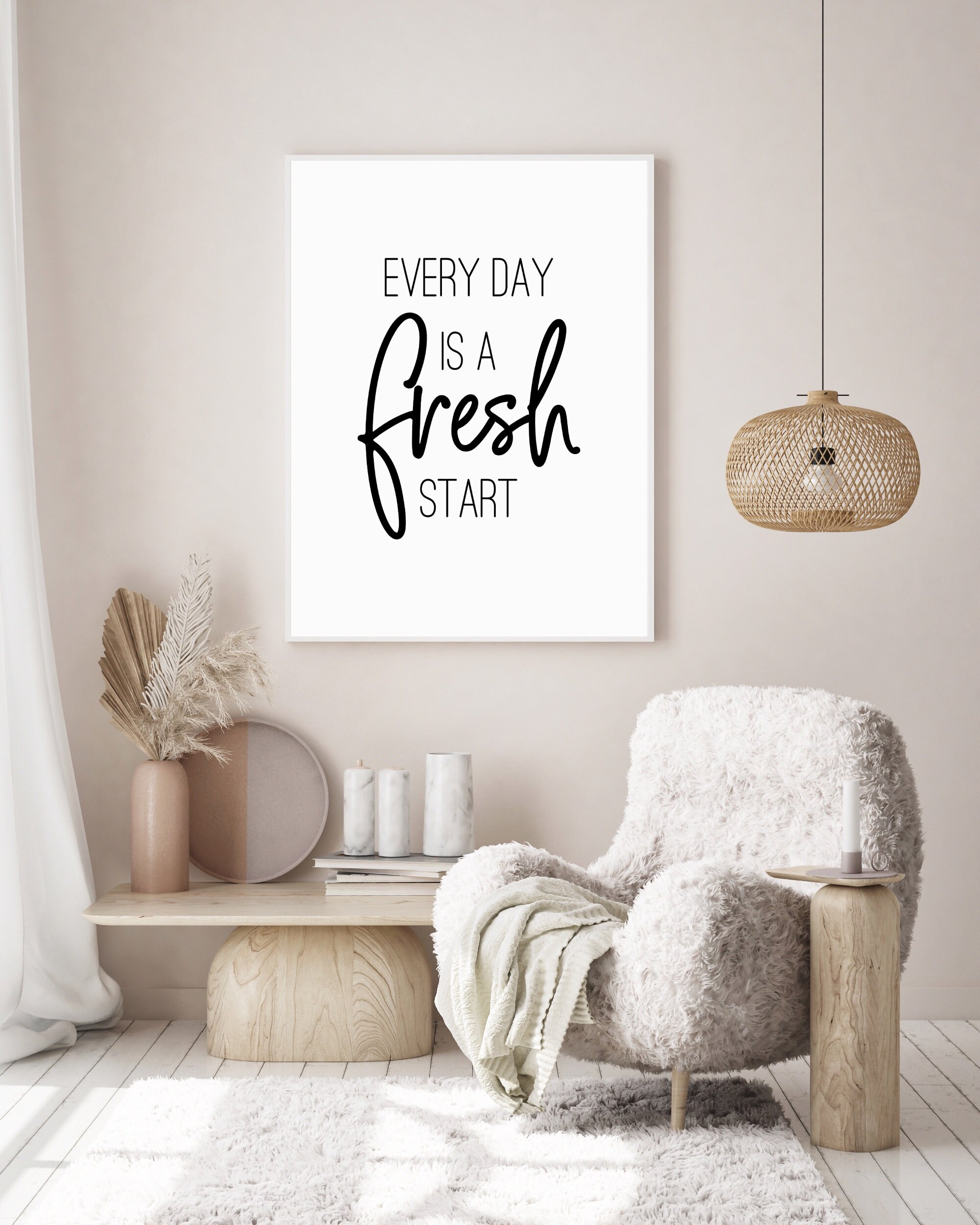 Every Day Is A Fresh Start Printable Art Inspirational Quote | Etsy