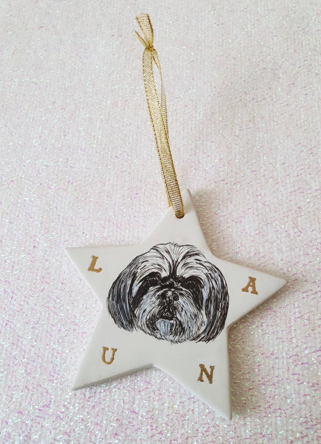 Personalised Pet Ornament Pet Decoration Personalised Ceramic Bauble