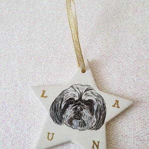 Personalised Pet Ornament | Pet Decoration | Personalised ceramic bauble | Christmas tree decoration