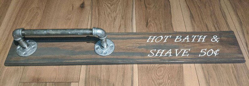Wood and pipe rustic towel bar