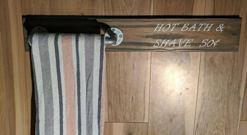 Wood and pipe rustic towel bar