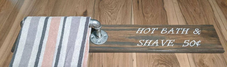 Wood and pipe rustic towel bar