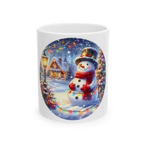 Cozy Snowman Coffee Mug: Festive Christmas Ceramic Mug