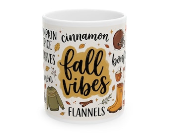 Fall Vibes mug | autumn pumpkins cinnamon flannels mug