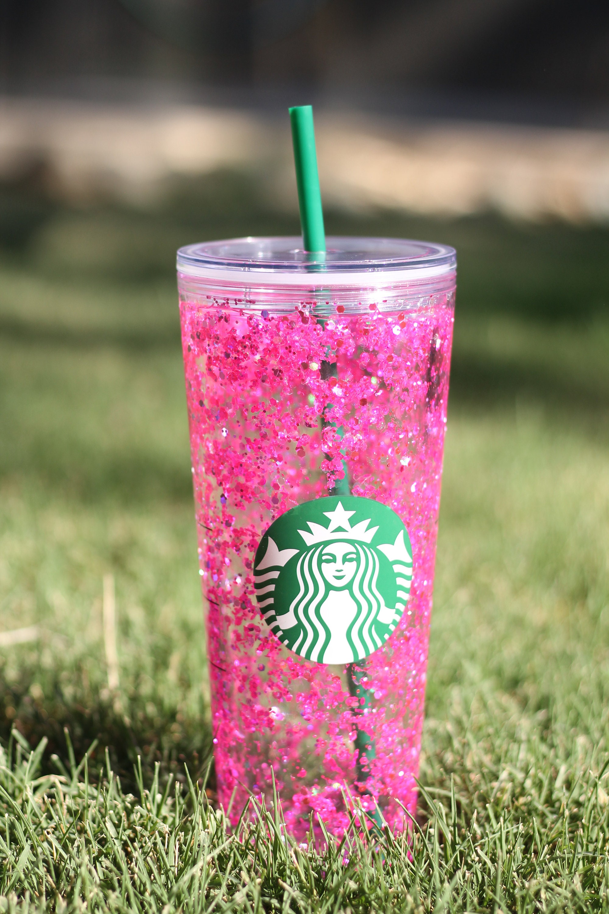 Glitter Plastic Cups with Straws and Lid,5 Packs 24 oz. Colorful Glitter  Reusable Cups ,Elegant Plastic Party Cups Wedding Decorations,Summer Coffee