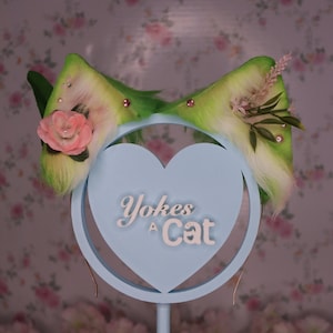 Green Cottagecore Whimsy Realistic Kitten / Neko Ears