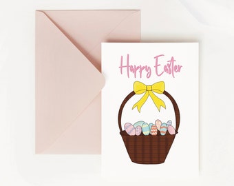 Happy Easter Card for Daughter, Easter Basket Card for Kids, Easter Card Sets Handmade, Happy Spring Greeting Cards, Easter Gifts