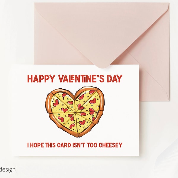 Cheesy Valentines Day Card, Pizza Valentines Day Card, Funny Valentines Day Card for Husband, Punny Valentine Card, Pizza Gifts for Him