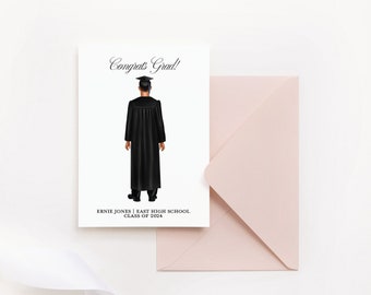 Personalized Graduation Card, Customized Graduation Gifts for Him, Custom Congratulations Card for Graduate, Card for Class of 2024