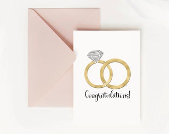 Congratulations Wedding Card, Engagement Card for Couple, Cute Wedding Gifts for Newlyweds, Happy Wedding Card, Congratulations Engagement