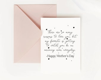 Sentimental Mothers Day Card for Wife, Sweet Mothers Day Card for Friend, Mothers Day Gift for Wife, Happy Mothers Day Card from Husband