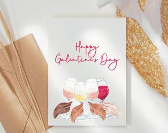 PRINTABLE Galentines Day Cards, Digital Download Card for Valentines Day, Galentines Day Gifts, Printable Greeting Card Digital Download