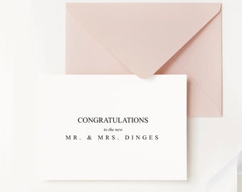 Custom Wedding Card for Couple, Congratulations Mr and Mrs, Personalized Card for Wedding, Wedding Gift for Couple Personalized