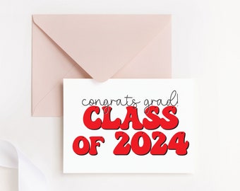 Congrats Grad 2024, Graduation Congratulations Card for Graduation, Class of 2024 Gifts, Happy Graduation Card, Congrats Grad Card