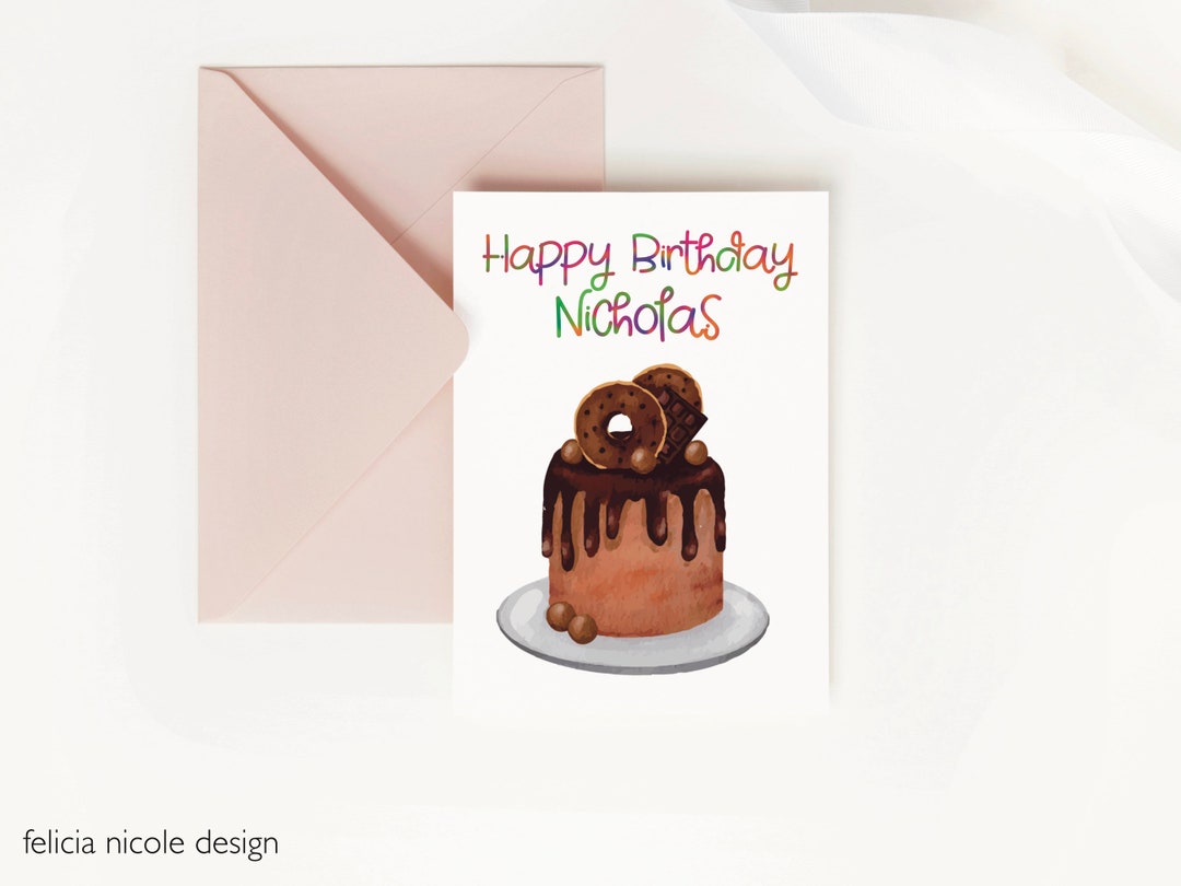 Custom Happy Birthday Card, Personalized Birthday Cards for Her ...