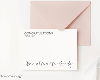 Personalized Wedding Card with Names, Elegant Wedding Gifts for Bride and Groom, Custom Wedding Card, Congratulations Wedding Card