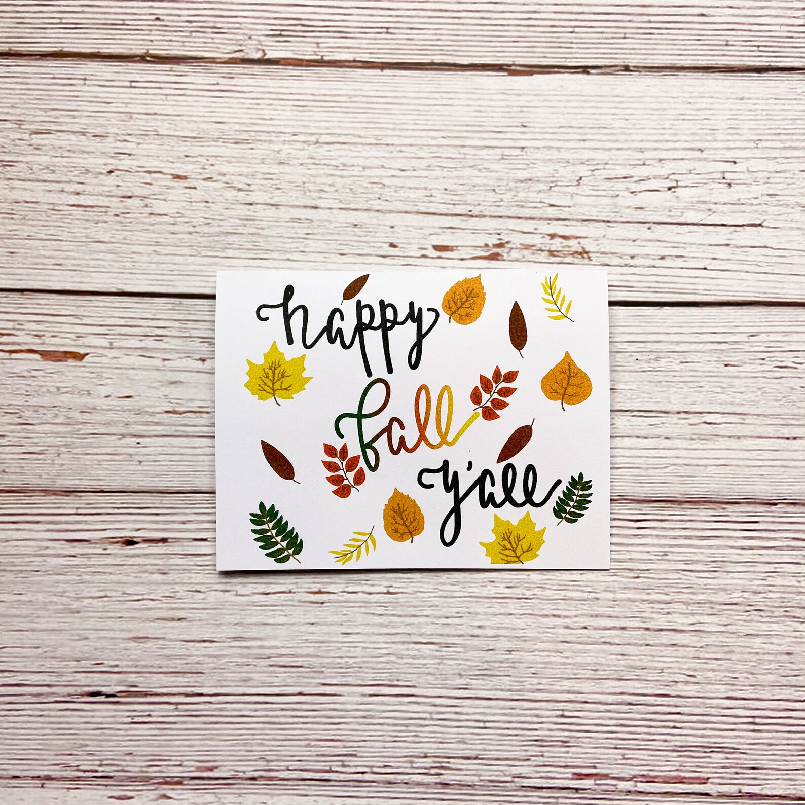 Happy Fall Card Happy Fall Y'All Fall Greeting Card | Etsy