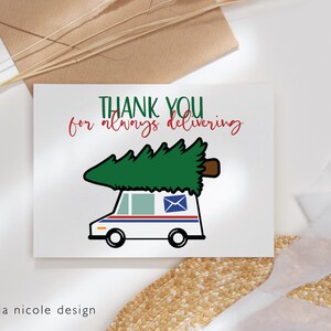 PRINTABLE Christmas Card for Mailman, Downloadable Christmas Card for ...