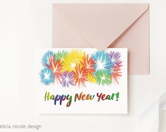 Happy New Year Card, New Year Cards Set, Happy New Year Card Bulk, New Years Cards, Holiday Cards Box Set, New Year Card Pack