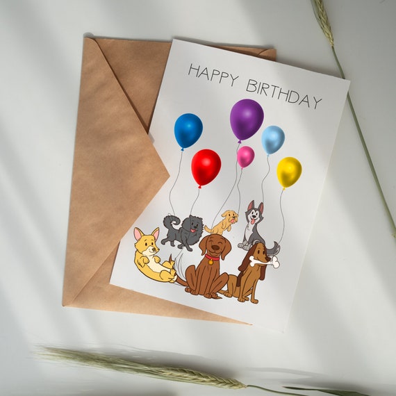 Happy Birthday Cards From Dogs Birthday Cards for Her Etsy