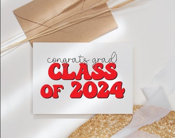 PRINTABLE Congrats Grad 2024, Graduation Congratulations Card for Graduation, Class of 2024 Gifts, Happy Graduation Card, Congrats Grad Card