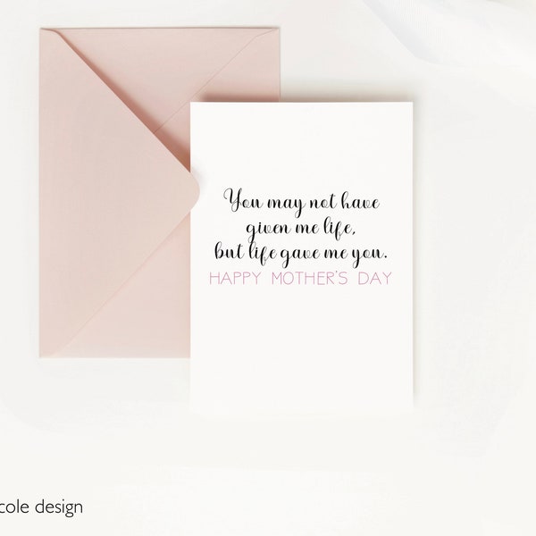 Step Mom Mothers Day Card, Happy Mothers Day Card for Mother in Law, Bonus Mom Greeting Card, Aunt Card for Mother Day, Like a Mom Gift