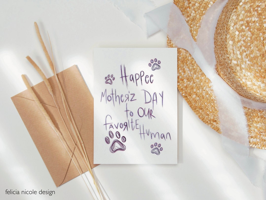 PRINTABLE Mothers Day Card From Dog, Happy Mothers Day Dog Mom, Card ...