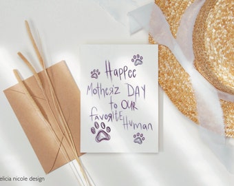 PRINTABLE Mothers Day Card from Dog, Happy Mothers Day Dog Mom, Card for Cat Mom, Gift for Dog Lovers, Dog Mom Gift for Mothers Day