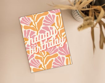 Carte d'anniversaire imprimable avec un design coloré - Imprimer à la maison | Carte d'anniversaire, imprimable | Inviter le téléchargement numérique instantané 5x7 PDF