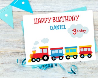 Carte D Anniversaire Train Etsy Carte D Anniversaire Train Etsy