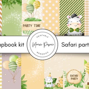 Safari Tier Scrapbook Kit Safari Scrapbook Kit digital Safari Tier Scrapbook Kit druckbare Tier Party Papier