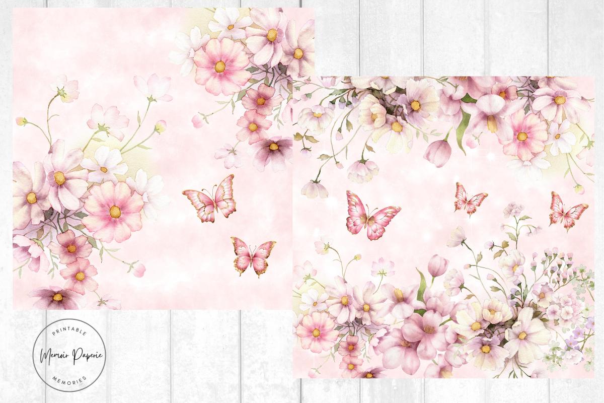 Pink Paper Patterns Floral Pink Paper Patterns: Scrapbook Paper (digital Download, 12x12 ...