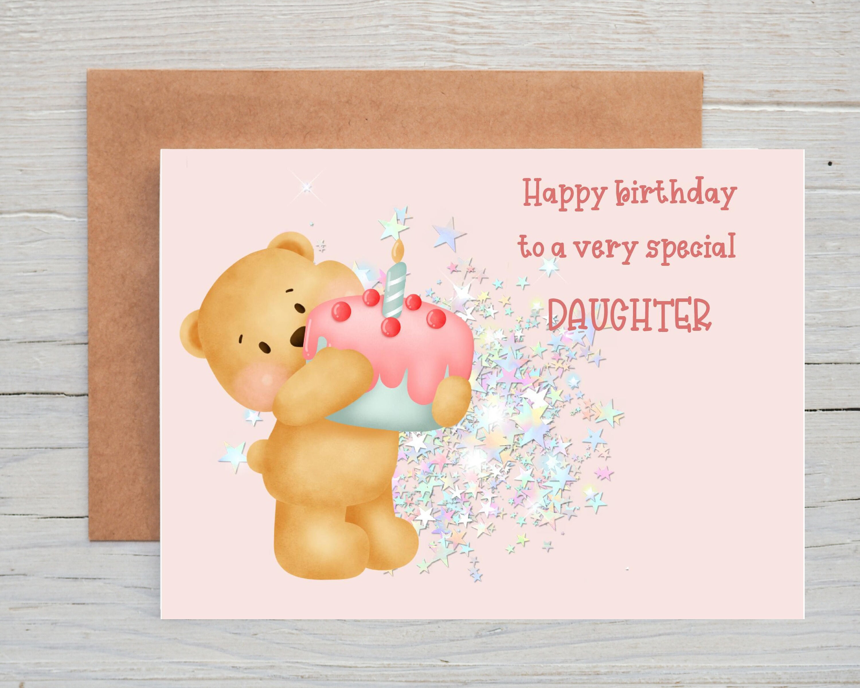 daughter birthday card printable cute daughter birthday card etsy
