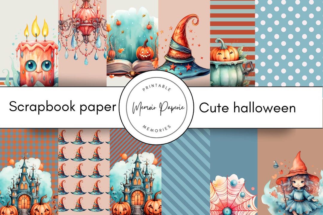 Halloween Scrapbook Paper, Spooky Digital Patterns (PDF Download - Etsy