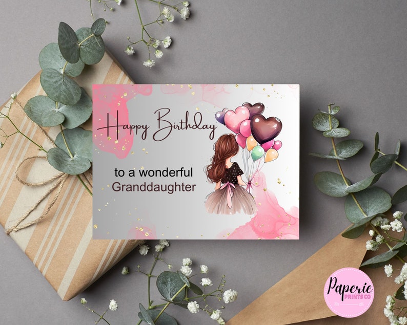 Granddaughter Birthday Card Printable Birthday Card for Granddaughter ...