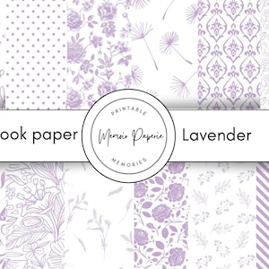 Lavender Floral Scrapbook Paper: 12 JPG Pages (Digital Download)