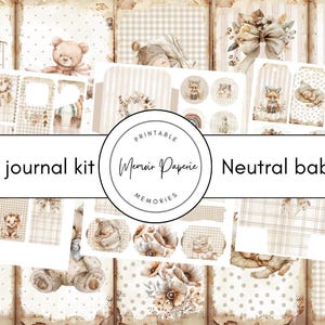 Kit numérique de journal indésirable pour bébé neutre, nouveau kit de journal indésirable pour bébé imprimable, pages de journal indésirable pour bébé neutre et éphémères, journal indésirable pour bébé