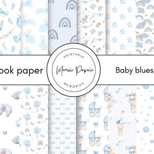 Babyblauw plakboek: achtergronden voor ongewenste dagboeken (digitale download)