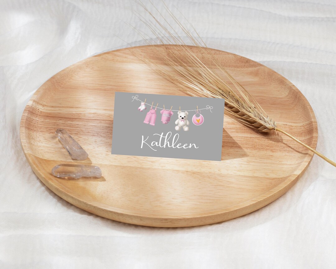 Baby Shower Place Cards, Baby Shower Table Decor, Name Place Cards