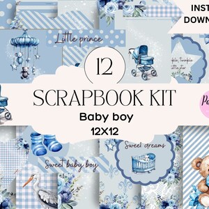 Baby Boy Scrapbook Kit Printable Baby Boy Digital Scrapbook Kit ...