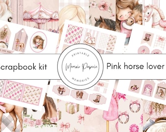 Pink Horse Scrapbook Kit: Digital Download for Horse Lovers