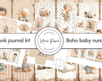 Pink Baby Girl Junk Journal Kit: Printable Scrapbook Pages (Digital Download)